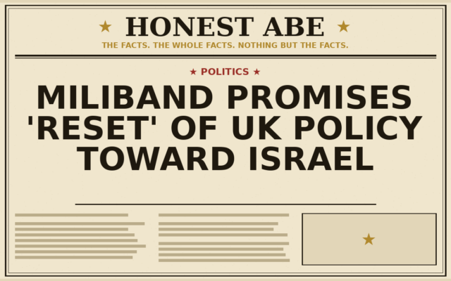 Miliband Promises ‘Reset’ of UK Policy Toward Israel