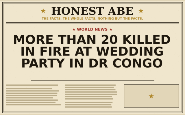 More Than 20 Killed in Fire at Wedding Party in DR Congo