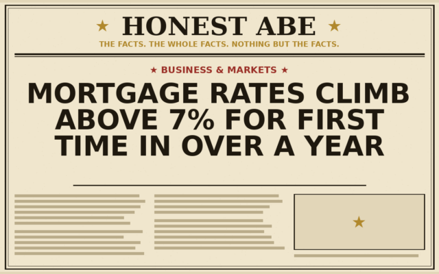Mortgage Rates Climb Above 7% for First Time in Over a Year