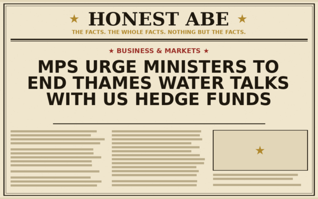 MPs Urge Ministers to End Thames Water Talks With US Hedge Funds