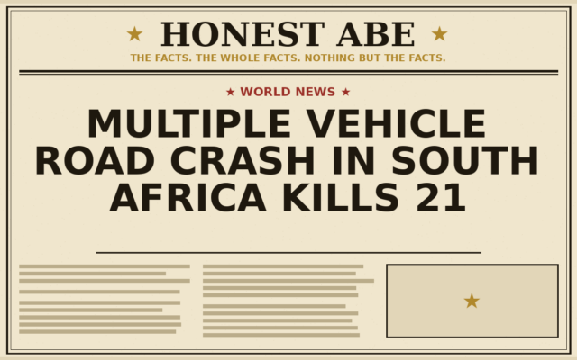 Multiple Vehicle Road Crash in South Africa Kills 21