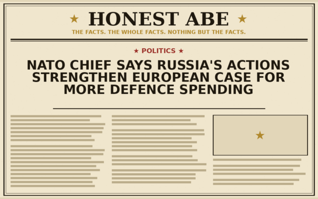 NATO Chief Says Russia’s Actions Strengthen European Case for More Defence Spending