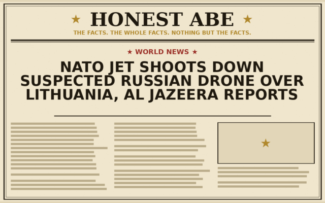 NATO Jet Shoots Down Suspected Russian Drone Over Lithuania, Al Jazeera Reports
