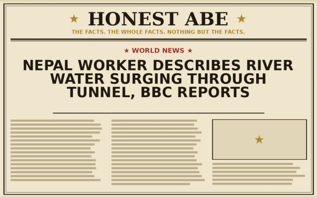 Nepal Worker Describes River Water Surging Through Tunnel, BBC Reports