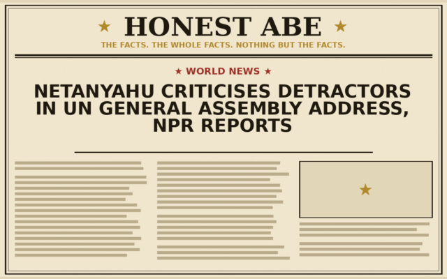 Netanyahu Criticises Detractors in UN General Assembly Address, NPR Reports