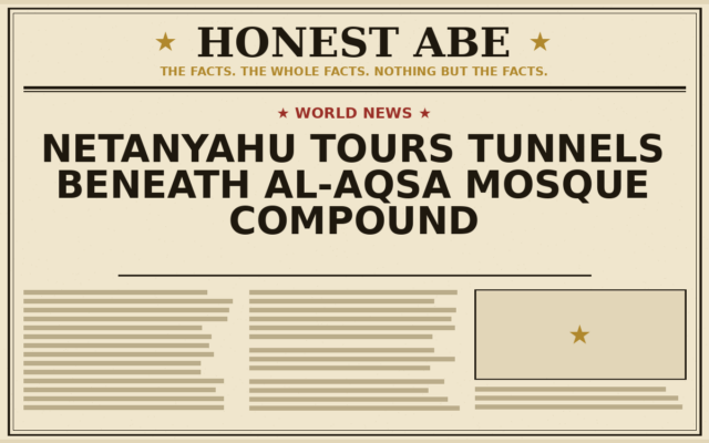 Netanyahu Tours Tunnels Beneath Al-Aqsa Mosque Compound
