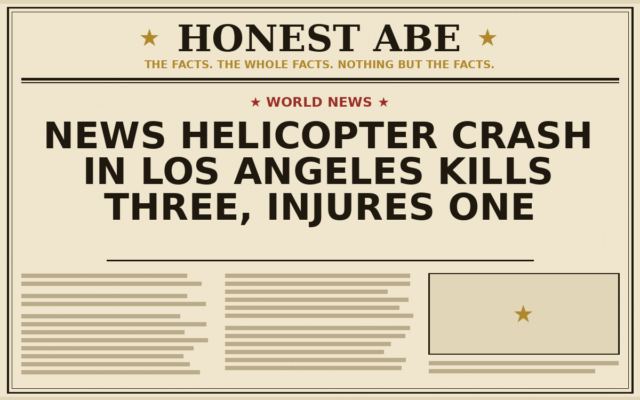 News Helicopter Crash in Los Angeles Kills Three, Injures One