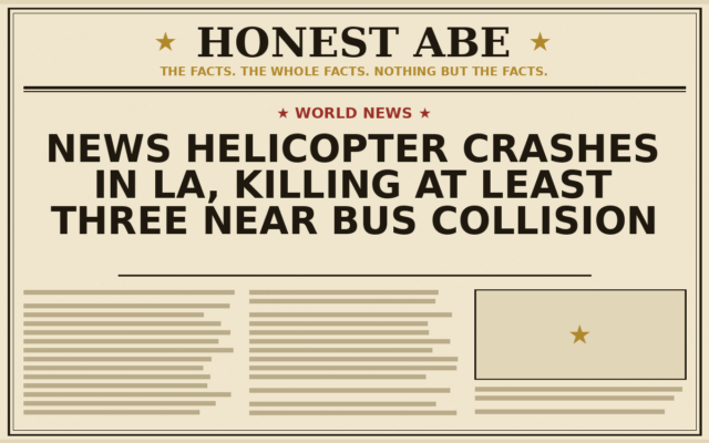 News Helicopter Crashes in LA, Killing at Least Three Near Bus Collision