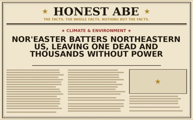 Nor’easter Batters Northeastern US, Leaving One Dead and Thousands Without Power