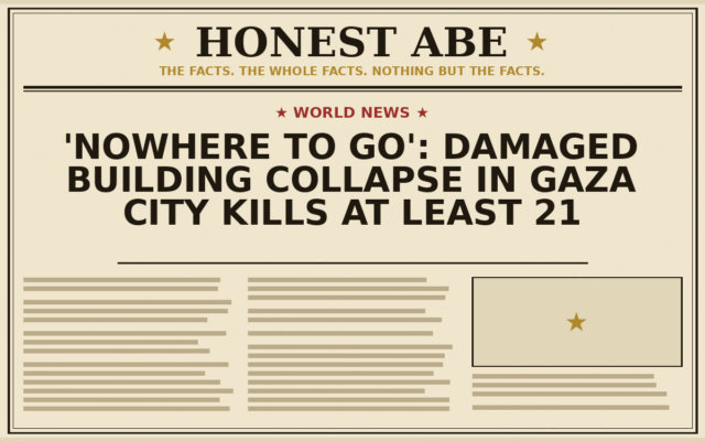 ‘Nowhere to Go’: Damaged Building Collapse in Gaza City Kills at Least 21