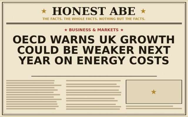 OECD Warns UK Growth Could Be Weaker Next Year on Energy Costs