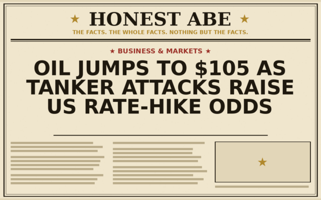 Oil Jumps to $105 as Tanker Attacks Raise US Rate-Hike Odds