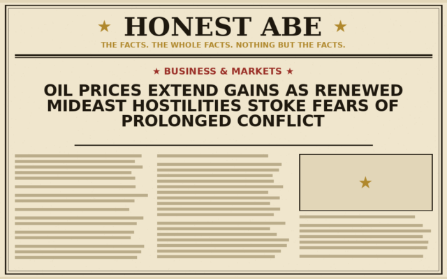 Oil Prices Extend Gains as Renewed Mideast Hostilities Stoke Fears of Prolonged Conflict