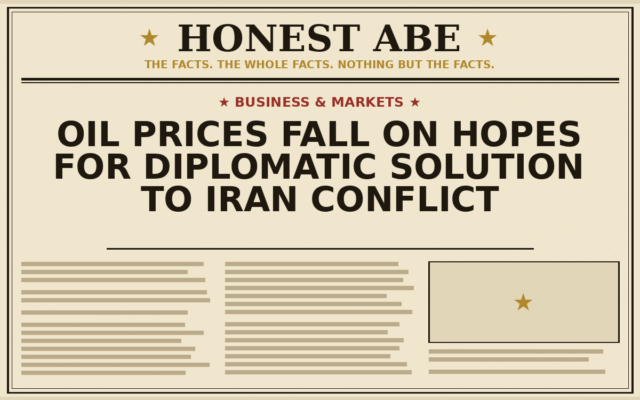 Oil Prices Fall on Hopes for Diplomatic Solution to Iran Conflict
