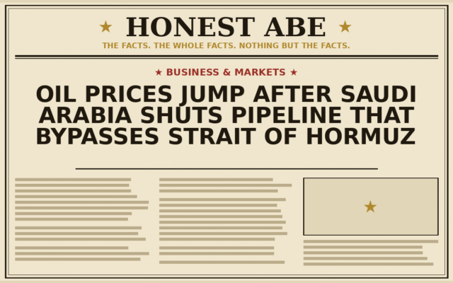 Oil Prices Jump After Saudi Arabia Shuts Pipeline That Bypasses Strait of Hormuz