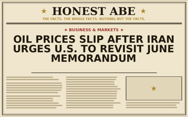 Oil Prices Slip After Iran Urges U.S. to Revisit June Memorandum