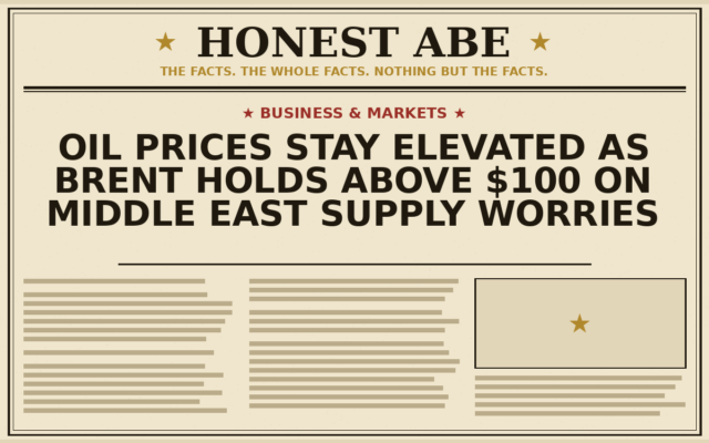 Oil Prices Stay Elevated as Brent Holds Above $100 on Middle East Supply Worries