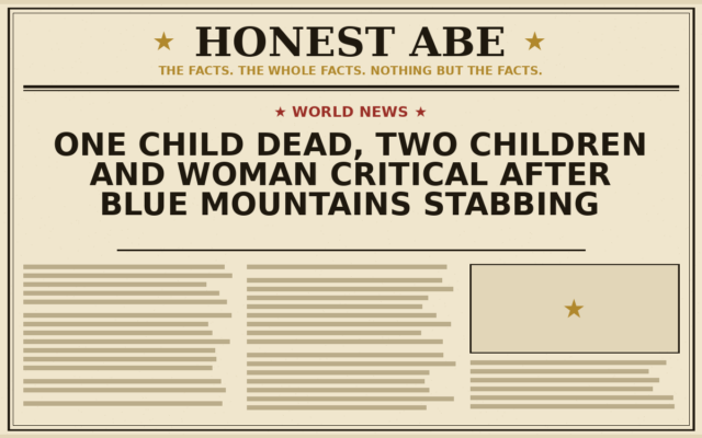 One Child Dead, Two Children and Woman Critical After Blue Mountains Stabbing