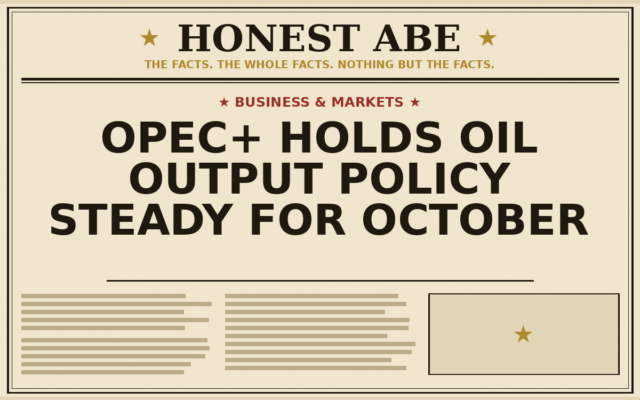 OPEC+ Holds Oil Output Policy Steady for October