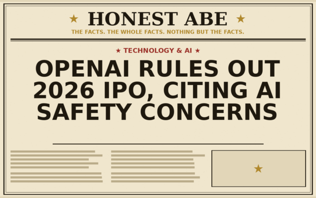 OpenAI Rules Out 2026 IPO, Citing AI Safety Concerns