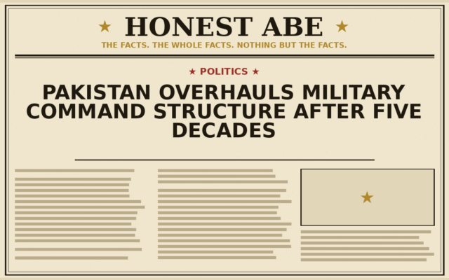 Pakistan Overhauls Military Command Structure After Five Decades
