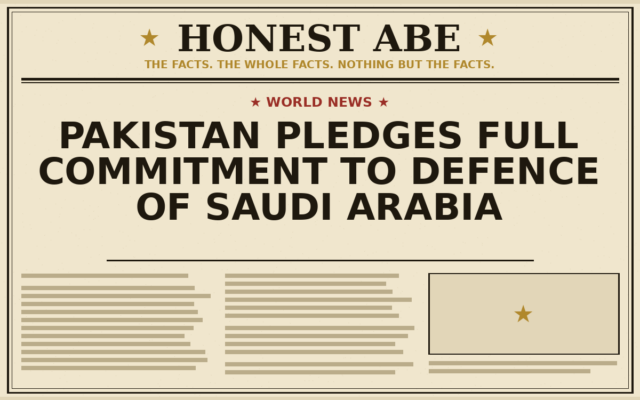 Pakistan Pledges Full Commitment to Defence of Saudi Arabia