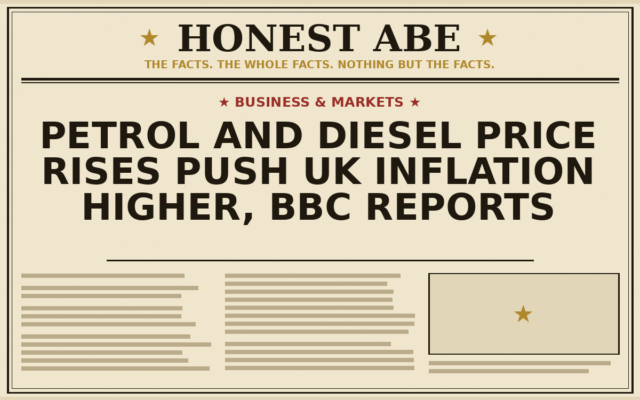 Petrol and Diesel Price Rises Push UK Inflation Higher, BBC Reports