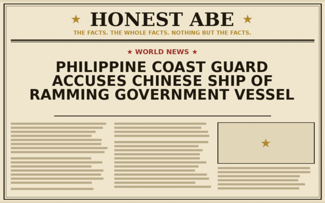 Philippine Coast Guard Accuses Chinese Ship of Ramming Government Vessel