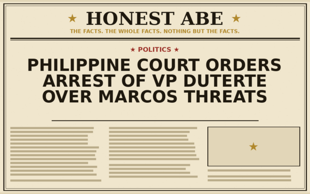 Philippine Court Orders Arrest of VP Duterte Over Marcos Threats