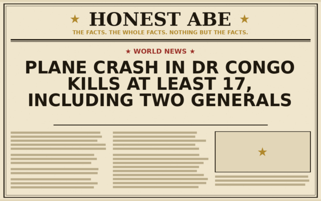 Plane Crash in DR Congo Kills at Least 17, Including Two Generals