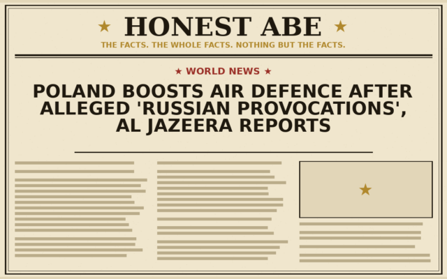 Poland Boosts Air Defence After Alleged ‘Russian Provocations’, Al Jazeera Reports
