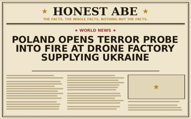 Poland Opens Terror Probe Into Fire at Drone Factory Supplying Ukraine