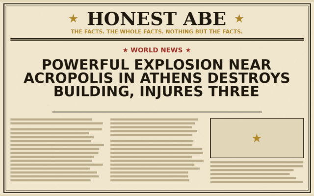 Powerful Explosion Near Acropolis in Athens Destroys Building, Injures Three