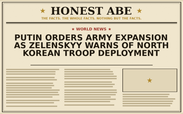 Putin Orders Army Expansion as Zelenskyy Warns of North Korean Troop Deployment