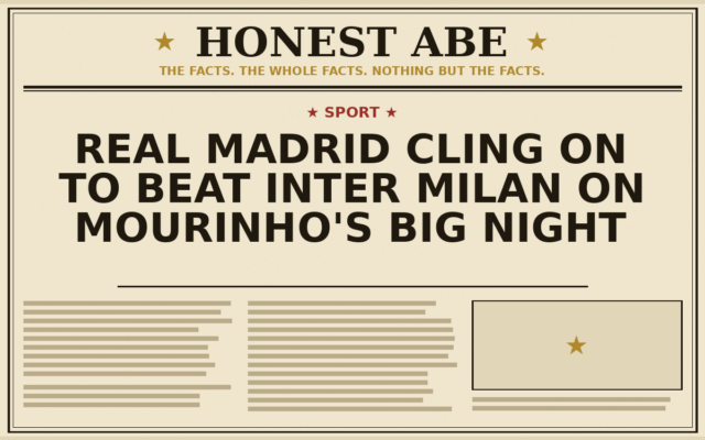 Real Madrid Cling On to Beat Inter Milan on Mourinho’s Big Night