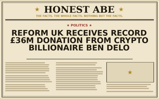 Reform UK Receives Record £36m Donation From Crypto Billionaire Ben Delo