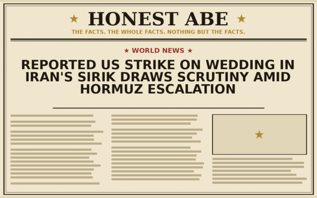 Reported US Strike on Wedding in Iran’s Sirik Draws Scrutiny Amid Hormuz Escalation