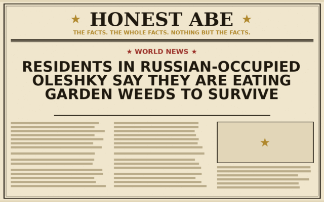 Residents in Russian-Occupied Oleshky Say They Are Eating Garden Weeds to Survive