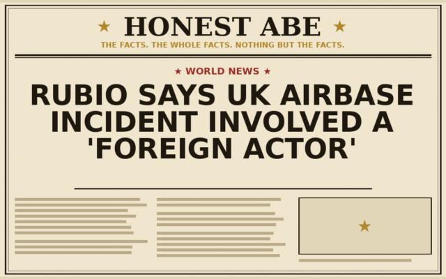Rubio Says UK Airbase Incident Involved a ‘Foreign Actor’