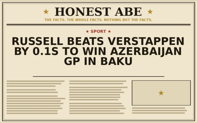 Russell Beats Verstappen by 0.1s to Win Azerbaijan GP in Baku