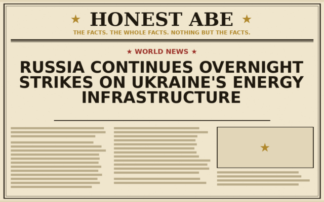 Russia Continues Overnight Strikes on Ukraine’s Energy Infrastructure