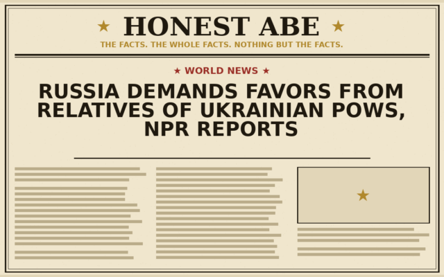 Russia Demands Favors From Relatives of Ukrainian POWs, NPR Reports