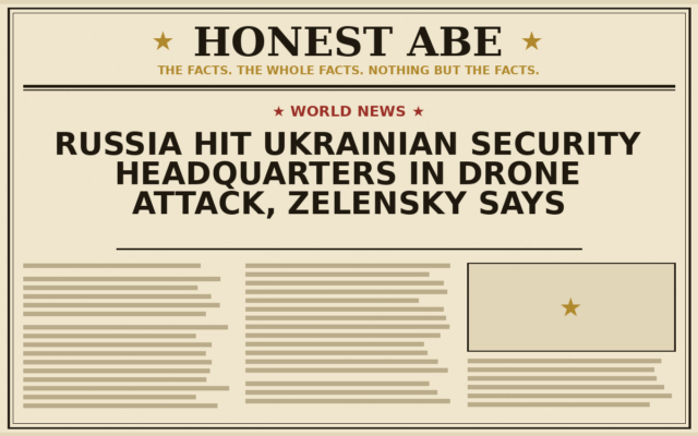Russia Hit Ukrainian Security Headquarters in Drone Attack, Zelensky Says