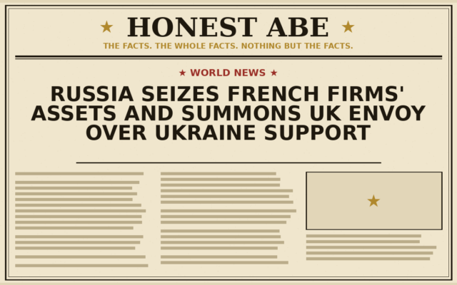 Russia Seizes French Firms’ Assets and Summons UK Envoy Over Ukraine Support