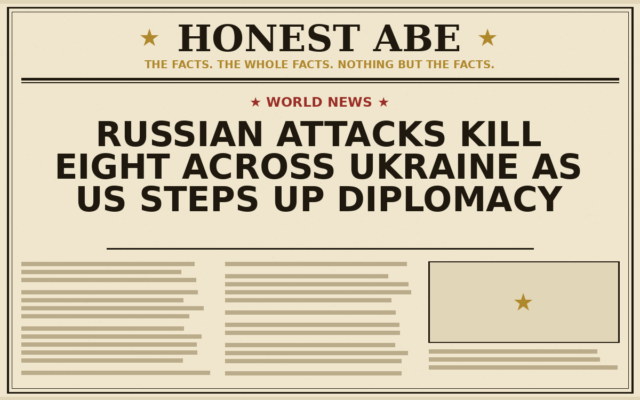 Russian Attacks Kill Eight Across Ukraine as US Steps Up Diplomacy