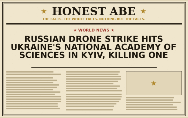 Russian Drone Strike Hits Ukraine’s National Academy of Sciences in Kyiv, Killing One
