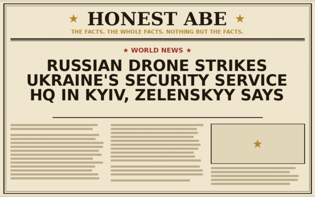 Russian Drone Strikes Ukraine’s Security Service HQ in Kyiv, Zelenskyy Says