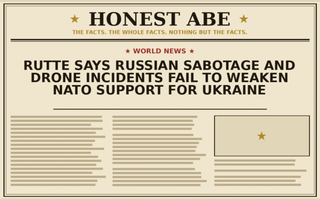 Rutte Says Russian Sabotage and Drone Incidents Fail to Weaken NATO Support for Ukraine
