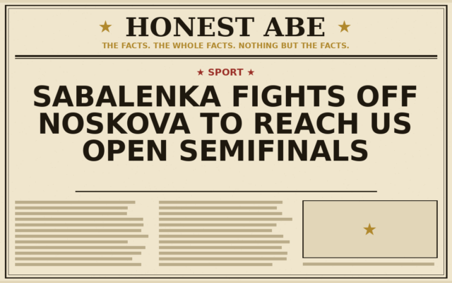 Sabalenka Fights Off Noskova to Reach US Open Semifinals