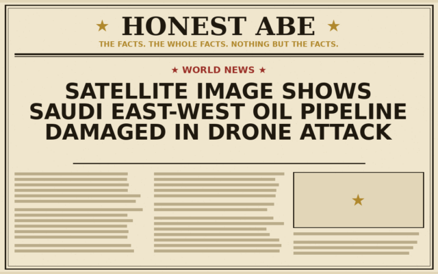 Satellite Image Shows Saudi East-West Oil Pipeline Damaged in Drone Attack